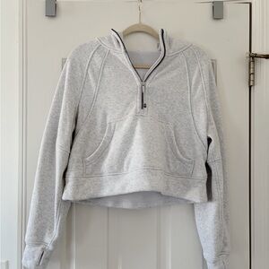 Lululemons Scuba Oversized Gray Half-Zip Hoodie in Heather Grey